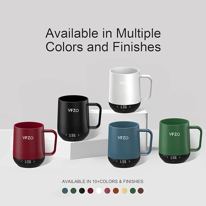 Temperature Control Smart Mug, Self Heating Coffee Mug LED Display, 180 Min Battery Life - Hot up to 149℉ Fast Wireless Charger Base Improved Design coffee serving sets mug(12oz, Coffee)