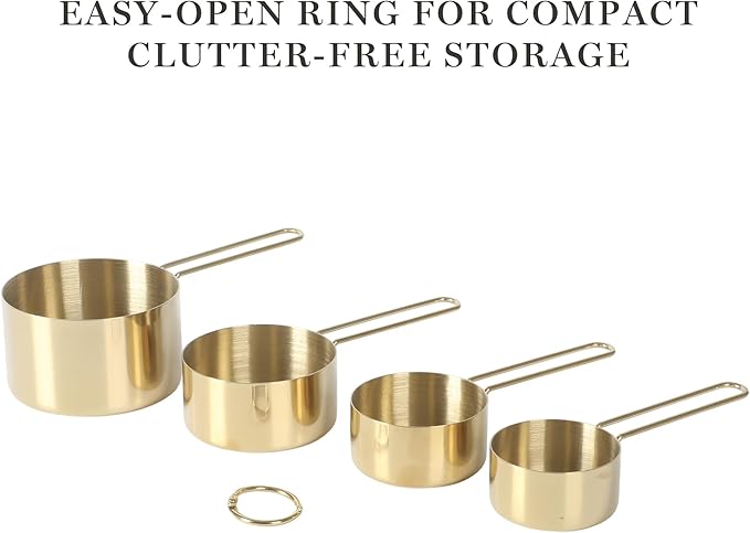 Martha Stewart Richburn 4 Pack Gold Stainless Steel Measuring Cup Set