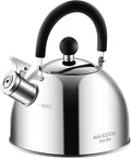 304 Stainless Steel Whistling Tea Kettle 2.1 Quart/2L, Suitable to Boiling Water & Tea on Induction Stove, Gas Stove Top