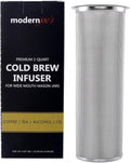MODERNJOE'S Premium Infuser Cold Brew Coffee Maker for 2 Quart Wide Mouth Mason Jars. Cold Brew Coffee Filter. Iced Coffee and Tea. Heavy Duty Gauge 100 Micron Mesh 304 Stainless Steel