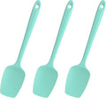 Heat Resistant Silicone Spoon Spatulas, Doosu 600°F High Temp Flexible Cooking Spoons Kitchen Spoonula Scratch-Proof for Mixing Stirring Scraping Serving Non-Stick Cookware (Set of 3, Aqua Sky)