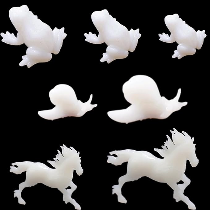 Woohome 7 PCS 3D Resin Mould Filler Casting Moulds, Mini Frog Snails Horse Epoxy Moulds for Jewelry Making, Art Crafts DIY Supplies