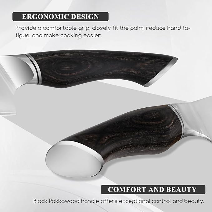 SHANGDAO Chef Knife 8 Inch, Professional Japanese Kitchen Knife – 3 Layers VG10 Alloy Steel, Pakkawood Handle, Gift Box - HUO Series