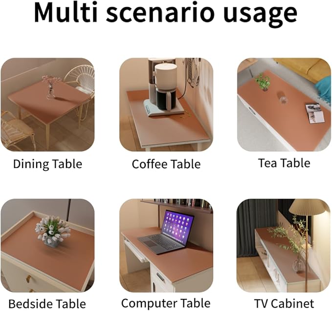 Table Pad Protector for Dining Room Table - Can Be Used On Both Sides Waterproof and Easy to Clean Good Flatness Used for Dining Table(Brown+Gray 54x72)
