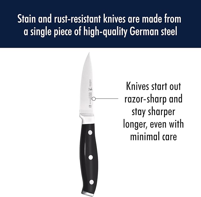 HENCKELS Forged Premio 3-inch Paring Knife, Black/Stainless Steel