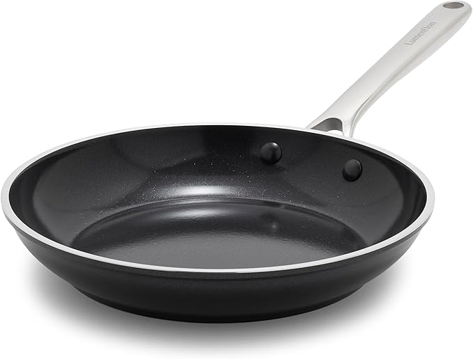 Orfeo 9.5” Nonstick Frying Pan, Made in Italy, Diamond Ceramic PFAS-Free Cookware, Induction Ready, Scratch Resistant, Laser-Fused Surface for Durability, Dishwasher Safe, Black