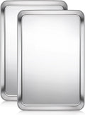 Baking Sheet, Cookie Sheet, Stainless Steel Baking Pan, 2 Piece-16''x 12'' x 1'', Sheet Pan for Oven, Jelly Roll Pan, Baking Tray for Baking&Roasting, Nonstick&Nontoxic&Easy Clean