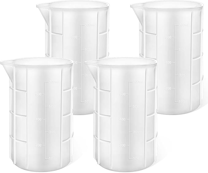 Gartful 700ml Extra Large Silicone Cups, 23OZ Reusable Resin Measuring Cups for Epoxy, Jewelry Casting Molds, Acrylic Paint Pouring, Waxing, DIY Craft Project, 4PCS