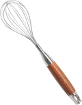Stainless Steel Whisk Wooden Handle Metal Whisk Balloon Wire Baking Whisks for Cooking Kitchen Whisking Beating Blending 12inch