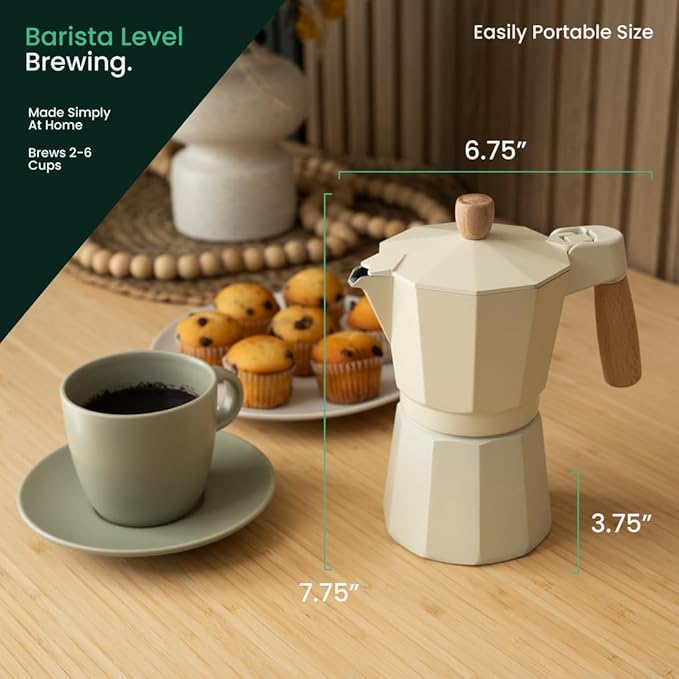 ANGORA BRANDS Moka Pots - Moka Espresso Coffee Maker - Espresso Pot - Versatile Stovetop Coffee Maker - Moka Pot by Vondra
