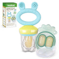 Haakaa Baby Fruit Food Feeder & Mini Freezer Nibble Tray Combo, Breastmilk Popsicle Molds for Baby Cooling Relief, BPA Free Silicone Feeder for Safe Infant Self Feeding, 4 Month+ (Blue)