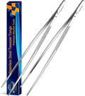 JETKONG 2 Pieces Extra-Long Tweezer Tongs 12-Inch Stainless Steel Tweezers Chef Tweezers