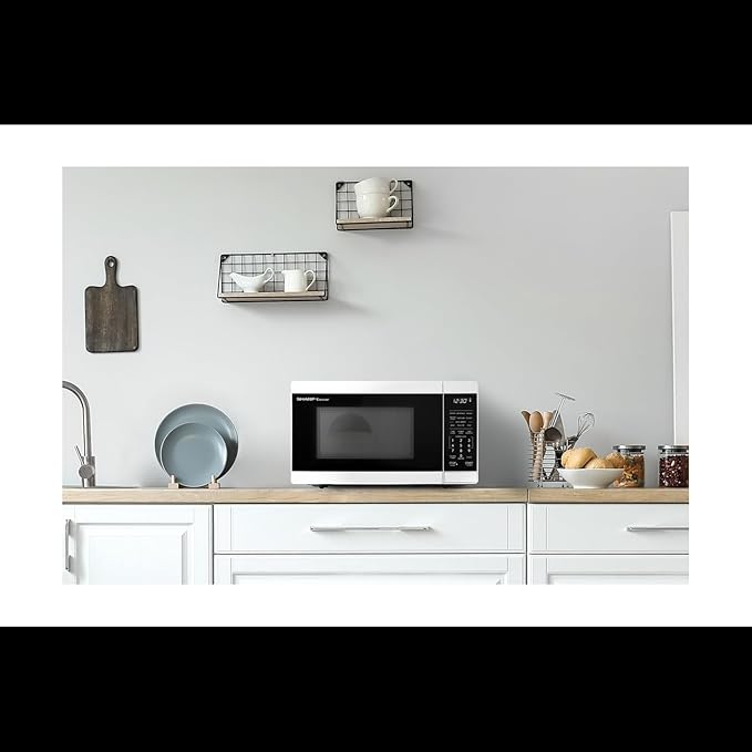 SHARP Compact Countertop Microwave Oven with Removable 10" Carousel Turntable, 700 Watt, 0.7 Cubic Feet, White