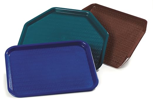 Carlisle FoodService Products CT121614 Café Standard Cafeteria / Fast Food Tray, 12" x 16", Blue