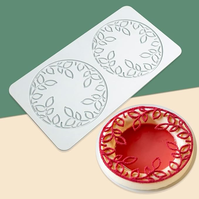 Hollow Leaf Silicone Mold Chocolate Candy 3D Hollow Leaf Candy Mold Food Cooking Meals Decorations Fondant Mold Polymer Clay Molds (Leaf Ring O_8.8x4.52x0.12inch)