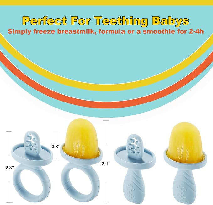 Toddler Popsicles Molds 1 Pack 6 Handle, BPA Free Silicone Baby Popsicles Molds, Baby Essentials Baby Shower Gifts
