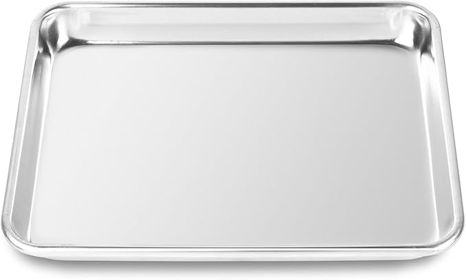 Last Confection 6 Cookie Baking Sheets 9" x 13" - Small Rimmed Aluminum Jelly Roll Trays - Quarter Sheet Pans
