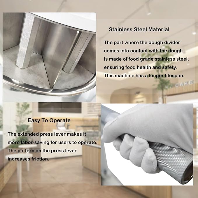 Manual Dough Divider 24pcs, Commercial Dough Dividing Cutting Machine, Stainless Steel Dough Cutter for Bakery, Pizzeria