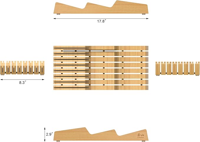 Cangshan 503831 Bamboo In-Drawer 15-Slot Knife Organizer