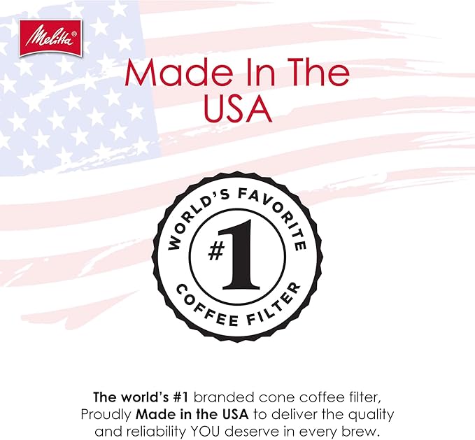 Melitta #4 Cone Coffee Filters, Natural Brown, 100 Count (Pack Of 6), 600 Total Filters - Fits all 8-12 Cup Cone Coffee Makers and Pour-Overs, Compostable, Tear-Resistant, Made in USA