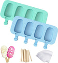 Popsicles Molds, Ozera 2 Pack Homemade Cake Pop Molds, Reusable Silicone Ice Pop Cream Maker Cakesicle Molds with 50 Wooden Sticks & 50 Bags