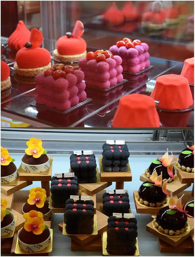 OCPO KITCHEN Bubble Silicone Baking Mold, Silicone Candle Mold, French Dessert Molds for Mousse Cake Pastry Chocolate Pudding Jelly Cheesecake Ice Cream, Cube Shape (6-Cavity)