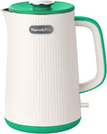 Nueve&Five 1.7L (57oz) Large Electric Kettle Perfect for 7+Cups of Tea and Coffee,2 quarts Double Wall Big Electric Tea Kettle,Auto Shut Off,1200W Hot Water Kettle Electric -Green