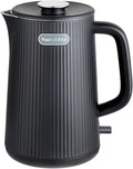 Nueve&Five 1.7L (57oz) Large Electric Kettle Perfect for 7+Cups of Tea and Coffee,2 quarts Double Wall Big Electric Tea Kettle,Auto Shut Off,1200W Hot Water Kettle Electric-Black