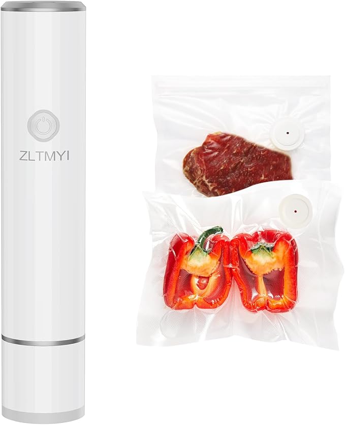 Handheld Vacuum Sealer for Food,Compact Portable Vacuum Sealer Machine Include Reusable Vacuum Sealer Bags Ideal for Preservation Fresh,Sous-Vide,Meal Prep and Food Storage(20 M+L ZZ)