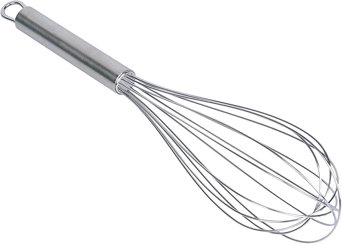 Restaurantware-German Standard 12.5 Inch French Whisk, 1 Dishwashable Kitchen Wire Whisk - Ergonomic Handle, Durable, Stainless Steel French Whip, For Blending, Stirring, Mixing Of Ingredients