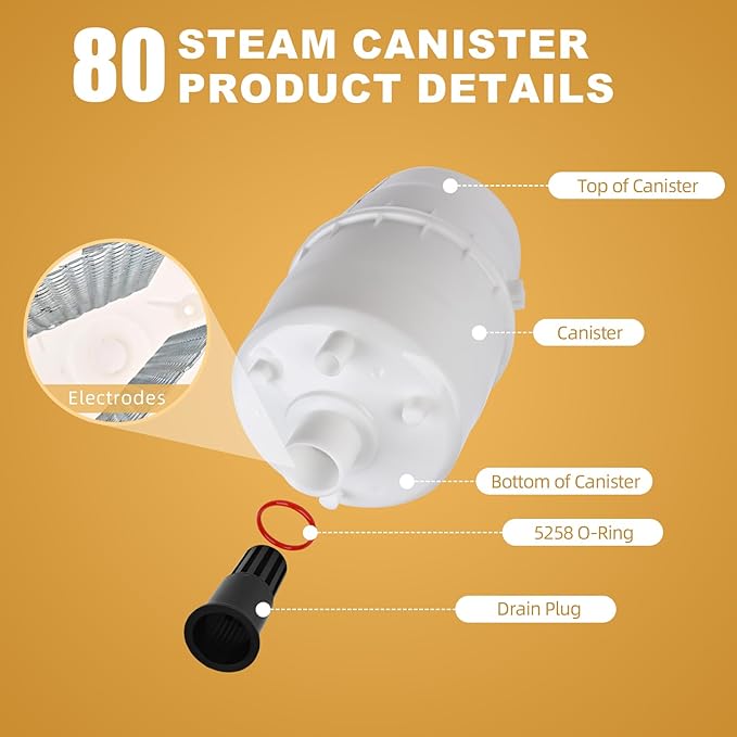 80 Canister Replacement for Aprilaire 800 Canister, 80 Steam Canister Substitute for Aprilaire 800 Replacement Canister (OEM), Canister Part 80 for Aprilaire 800 801 865 866 Whole House Humidifiers