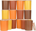 SHOWIN Thick Candle Jars for Making Candles 16 Pcs, 7 OZ Empty Jars with Wood Lids for Candle Making, Sample Container, Fall