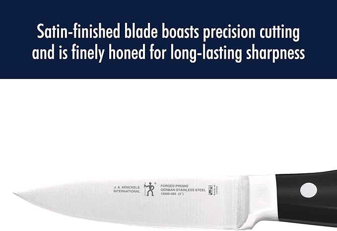 HENCKELS Forged Premio 3-inch Paring Knife, Black/Stainless Steel