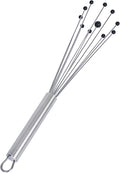 Restaurantware-German Standard 10.6 Inch Ball Whisks, 24 Kitchen Whisks With Silicone Balls - Ergonomic Handle, Dishwashable, Stainless Steel Manual Egg Beater, Durable, For Whisking, Stirring, Mixing