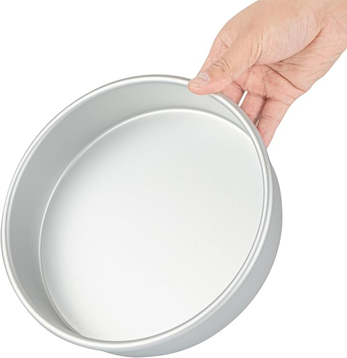 Restaurantware-Met Lux 8 x 2 Inch Straight-Sided Baking Tins, 12 Round Cake Pans - Oven-Ready, Freezable, Anodized Aluminum Round Baking Pans, Greaseproof, For Layer Birthday Cakes