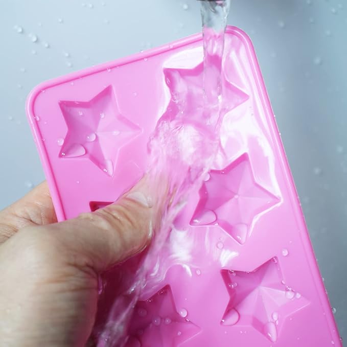 Star Chocolate Mold,Reusable Five Pointed Star Silicone Mold for Making Chocolates,Ice Cubes,Jellies and Candies(Pink)