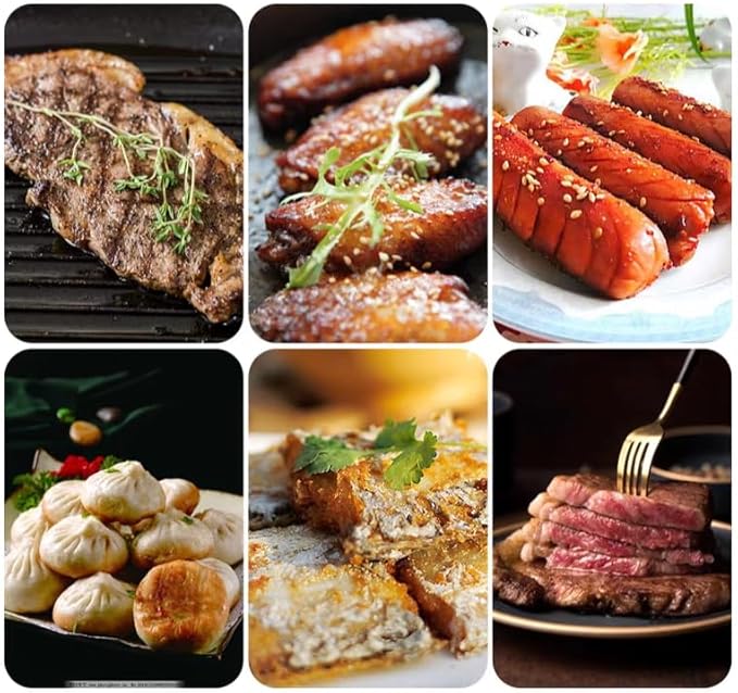 cast iron skillets rotundity Cast Iron Grill Pan with Wooden Handle Multi-purpose griddle pan steak pan (10.24-inch circular)