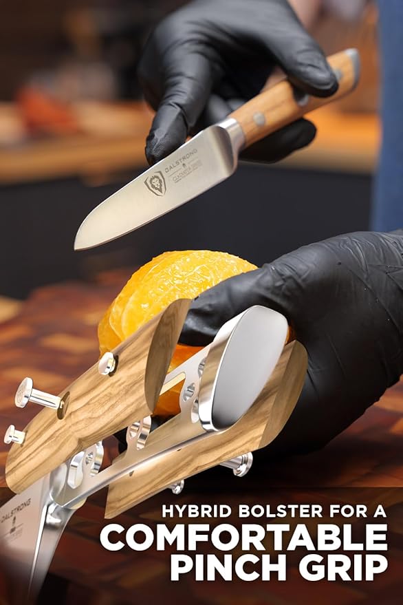 Dalstrong Paring Knife - 3.5 inch - Gladiator Series - Forged High-Carbon German Steel - Premium Olive Wood Handle - w/Sheath - Razor Sharp Kitchen Knife - Cooking Chef Knife