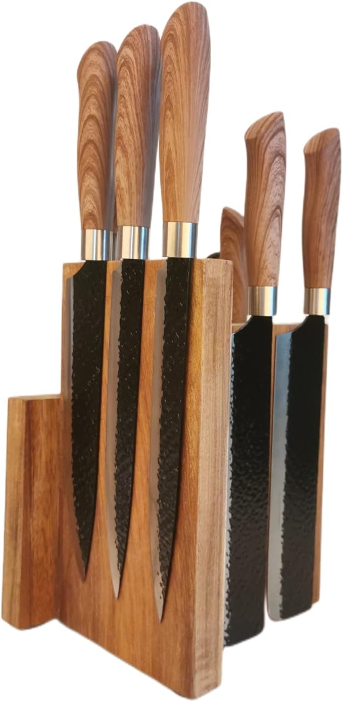 Knife Block With Strong Magnets,Magnetic Knife Holder without Knives,Display Stand and Storage Rack