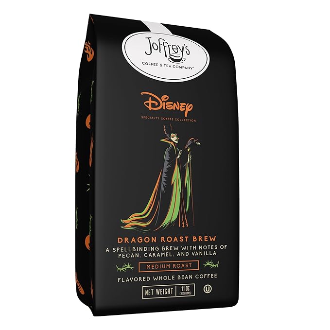 Joffrey's Dragon Roast Brew - Disney Specialty Coffee, Flavored with Pecan, Vanilla & Caramel, Medium Roast, Brew or French Press (Whole Bean, 11oz)