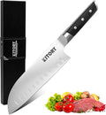 Kitory Santoku Knife 7", Full Tang Pakkawood Handle, Japanese Kitchen Chopping Knife for Vegetables fruit and cheese, Forged German High Carbon Steel, 2024 Gifts-Metadrop Series