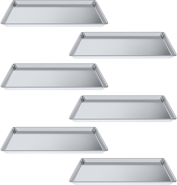 Pack of 6 | 18 in. x 26 in. Full Size Aluminum Bun. / Sheet Pan | Ideal for baking, roasting, cooling, prepping, or storing - a must-have in restaurants, bakeries, and busy kitchens.