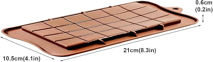 Silicone Break-Apart Chocolate, Food Grade Non-Stick Protein and Energy Bar Mold (Chocolate Bar Mold Set of 4)