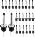 Pafusen 24 Pack Liquor Bottle Pourers, Liquor Pour Spout for Liquor Bottles, Stainless Steel Olive oil Dispenser Spout, Alcohol Pourer Spouts Dust Caps Covers, Sliver