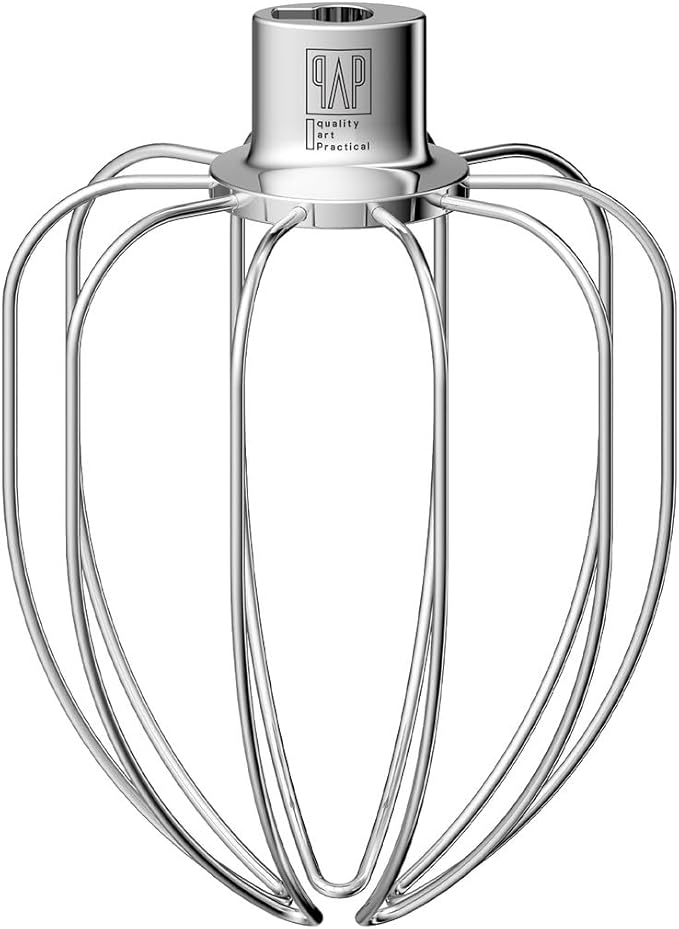 Heavy Duty Whisk Attachment for KitchenAid 5QT Bowl-Lift Stand Mixers- Extra Thick Stainless Steel Wire Whip for Fast Whipping, Perfect for Large Batches, Dishwasher Safe