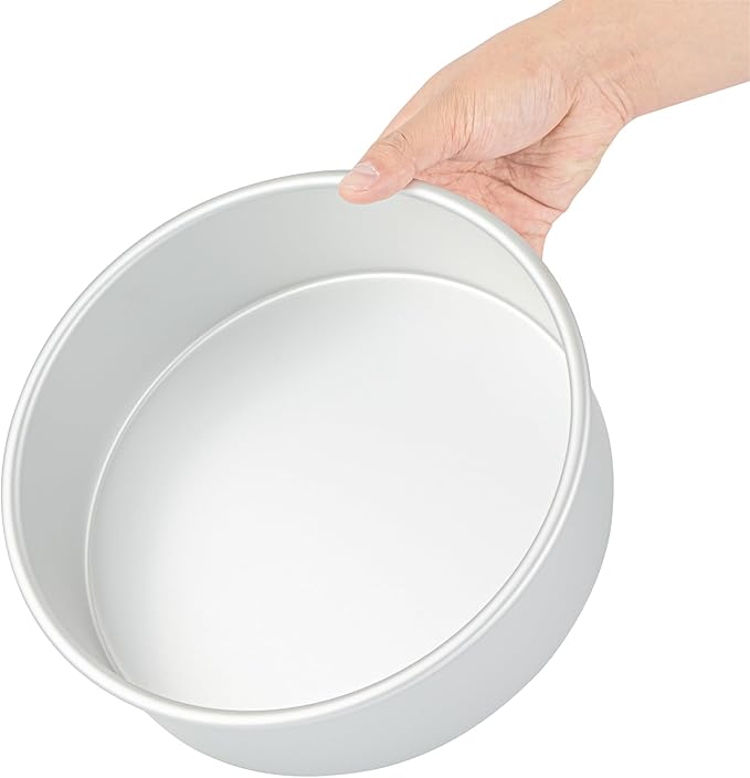 Restaurantware-Met Lux 9 x 3 Inch Straight-Sided Baking Tins, 12 Round Cake Pans - Oven-Ready, Freezable, Anodized Aluminum Round Baking Pans, Greaseproof, For Layer Birthday Cakes