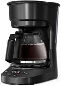 WAA 5 Cup Drip Coffee Maker, Portable Coffee Machine with Programmable Timer, Coffee Pots with Reusable Filter, Auto Shut-Off and Keep Warm Plate, Delay Brew, 25oz Water Tank, Black