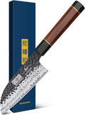 HOSHANHO Santoku Knife 5 Inch, Professional Japanese High Carbon Steel Chef's Knife, Ultra Sharp Kitchen Knife with Octagonal Rosewood Handle