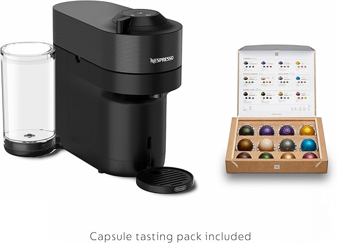 Nespresso Vertuo Pop+ Coffee and Espresso Machine by De'Longhi, Liquorice Black