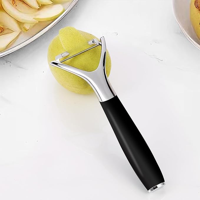 LIIGEMI Stainless Steel Y Peeler with Sharp Blade, Non-slip Plastic Handle for Comfortable Peeling of Potatoes, Apples, Cucumbers, and More - Dishwasher Safe Vegetable Peeler